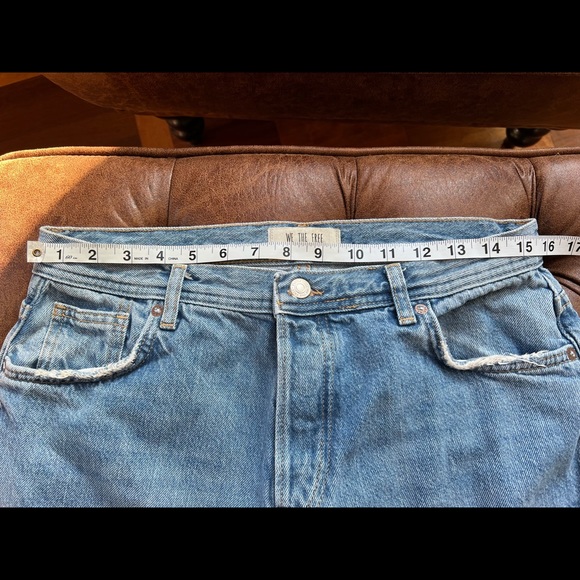Free People We the Free Maggie Mid-Rise Straight-Leg Jeans Ripped Frayed 29 - Picture 5 of 14
